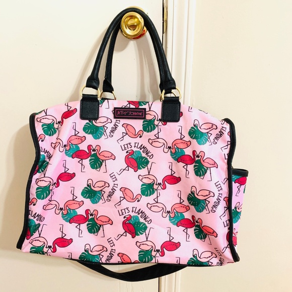 Betsey Johnson Pink Flamingo Luggage Travel Bag - Picture 6 of 6